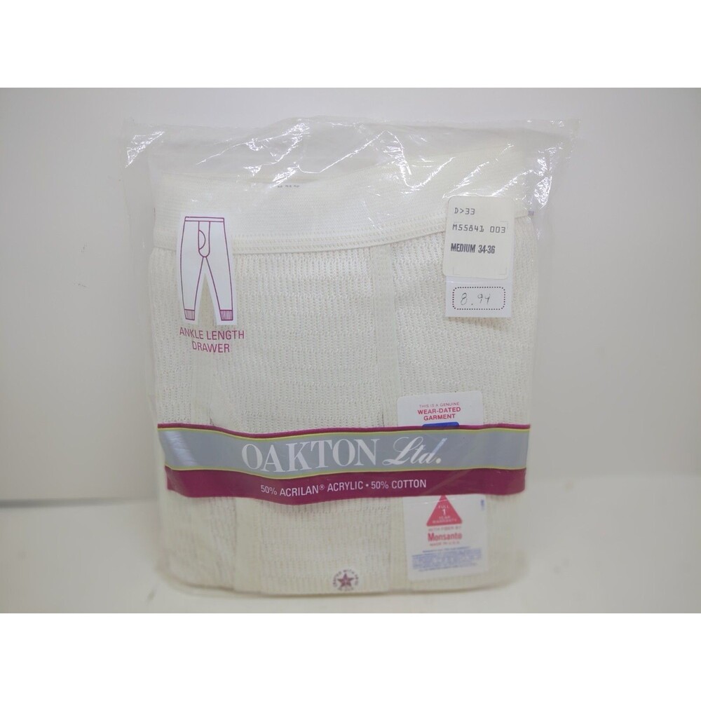 Vtg Oakton LTD Mens Medium Ankle Length Thermal Pants NOS Never Opened